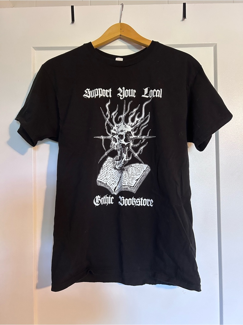 Support Your Local Gothic Bookstore Black Graphic T-Shirt